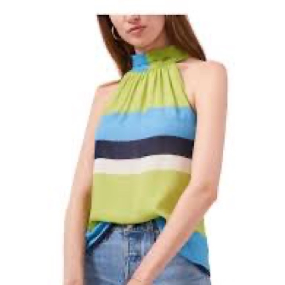 1.STATE striped halter neck tie back sleeveless blouse stunning! NWT - Picture 5 of 5